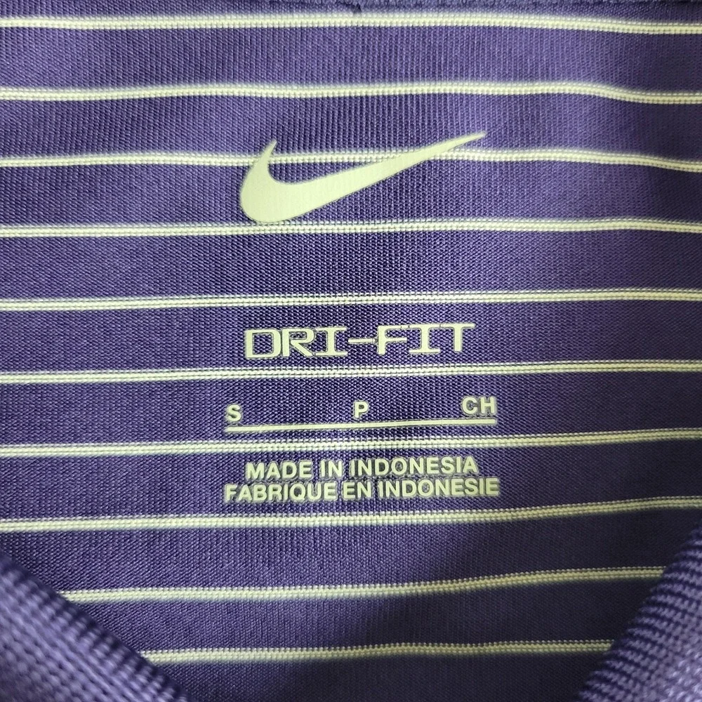 Nike Dri Fit Phoenix Suns Mens Small Purple Striped Performance Stretch Polo SS